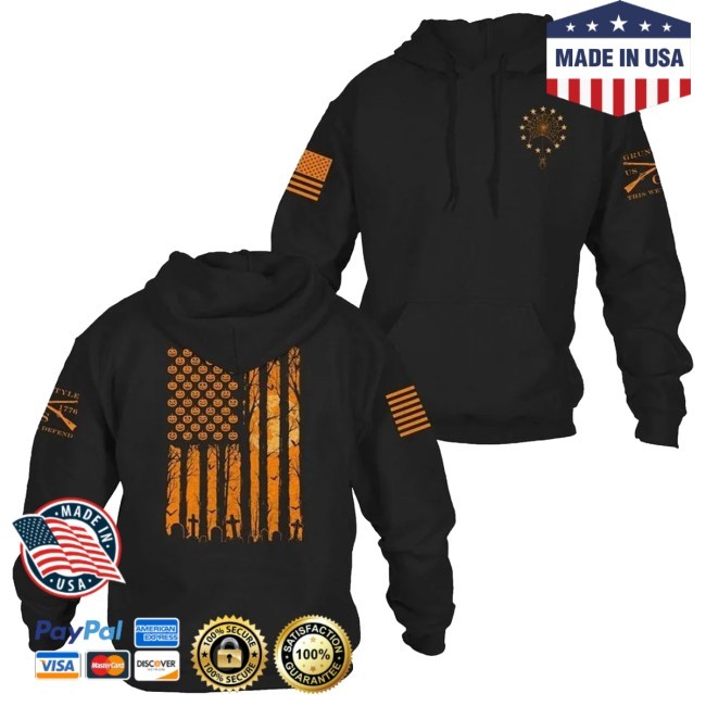 Official Grunt Style Merch Haunted Flag Hoodie - Black