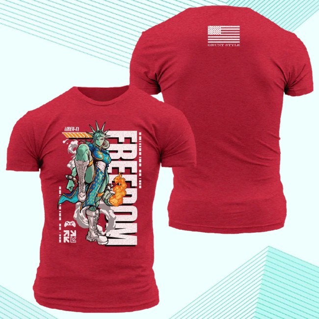 Official Grunt Style Merch Freedom Fighter Liber-Ti Shirt - Red